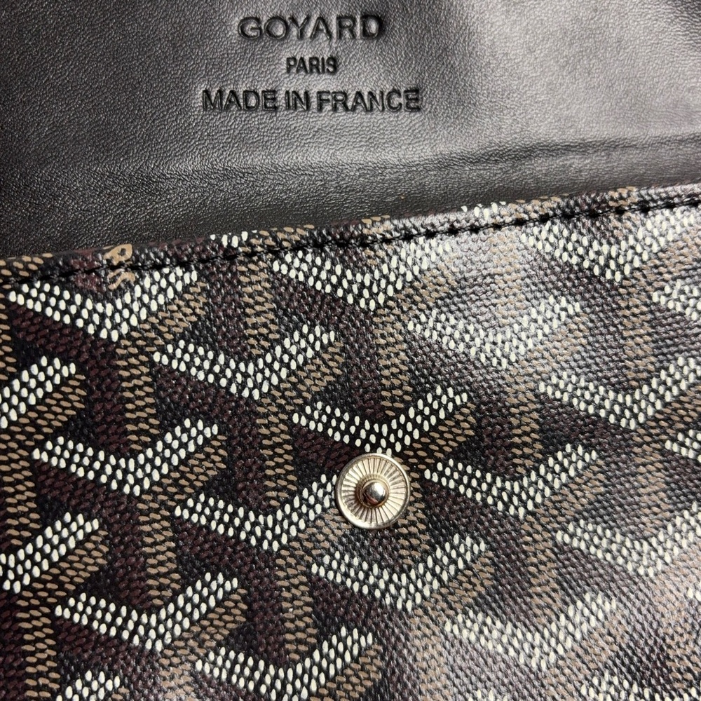 FAUX GOYARD SAINT LOUIS PM TOTE - BLACK GOYARDINE - Picture 6 of 16